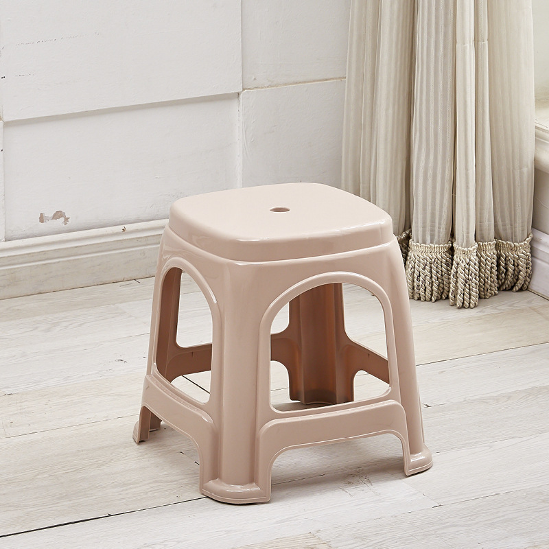 Picture of Plastic stool home thickened living room dining table Deng Zishuo material square bench chair simple cooked rubber small stool high stool
