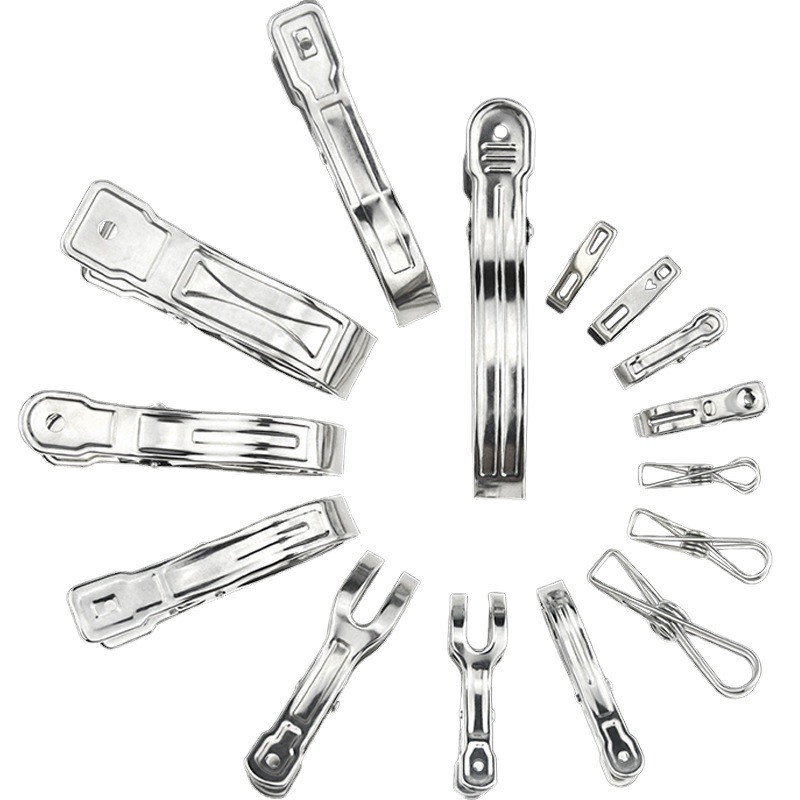 Picture of huazhen Stainless Steel Clip Spring Clip Quilt Clip Opening Windproof Clip Clothes Clip Hosiery Rack Drying Quilt Clip Fishtail Clip