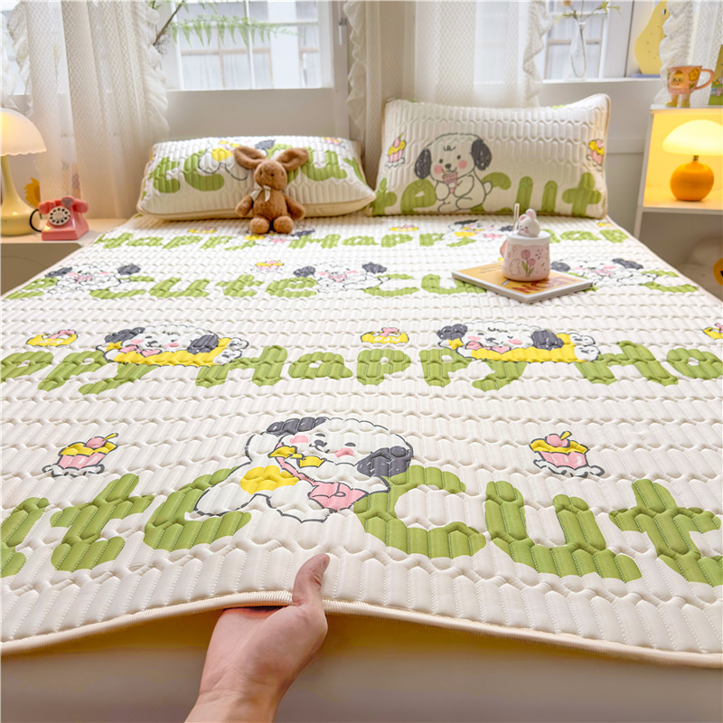 New Three-Piece Latex Mat Set, Thickened Air-Conditioned Mat, Foldable Washable Student Mat, Summer Ice Silk Mat