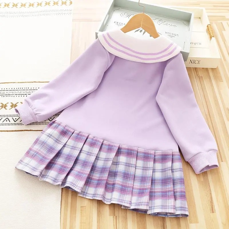 Picture of Cyber Celebrant Baby Girl Korean Style Autumn Wear Casual Long-sleeved dress Big Boy Spring and Autumn New Fashionable Cartoon Princess Dress