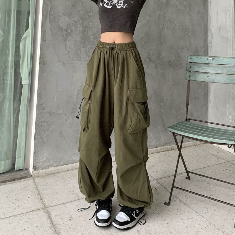 American-style Retro Workwear Casual Pants Women's Summer All-match Straight Pants Loose Wide-leg Pants ins