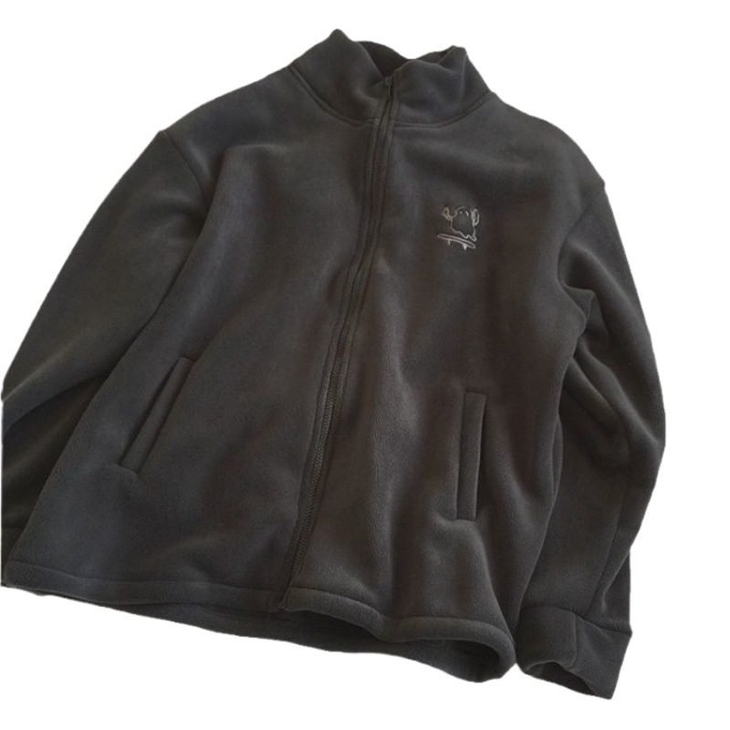 Winter Milky Polar Fleece Jacket for Women Autumn and Winter Lamb Wool Fleece-Lined Sweatshirt Granular Velvet 2025 New Style