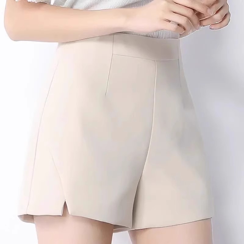 2024 New High Waist White A- word Quad Pants Slimming Casual khaki Thin Suit Shorts Women's Summer