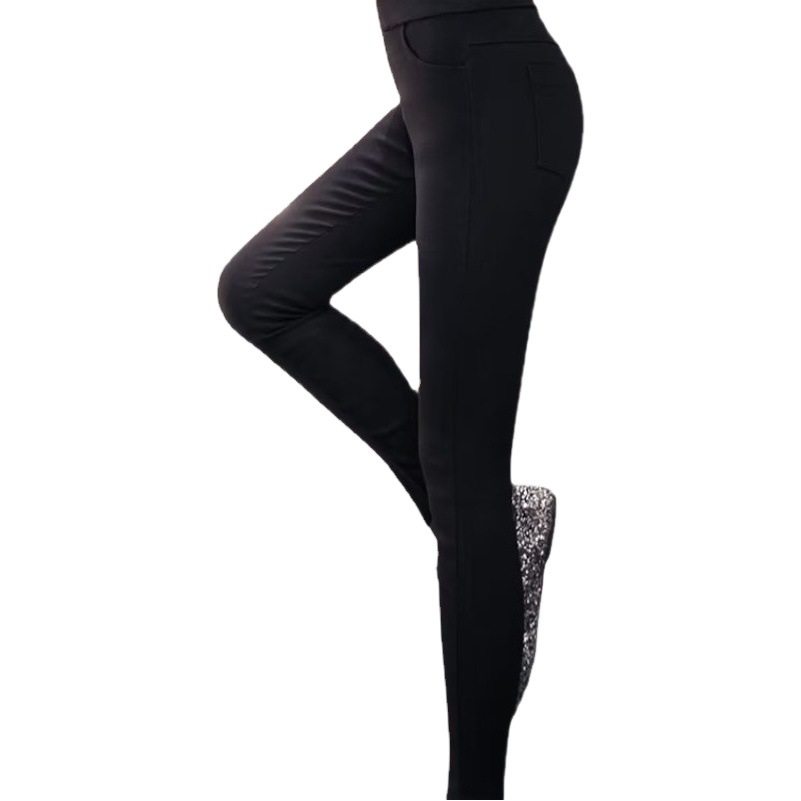 Black Pencil Pants Women's Autumn and Winter New High Waist Slim Look Leggings Women's Outer Wear Stretch Tight Leggings