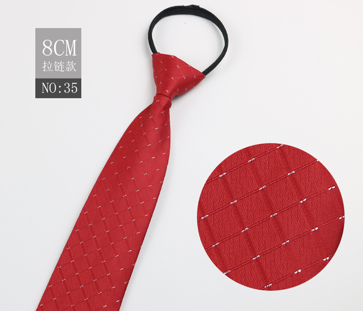 Picture of Factory Black Men's Tie Striped Blue Business Tie Lazy People Knot Free Zipper Tie in stock Wholesale