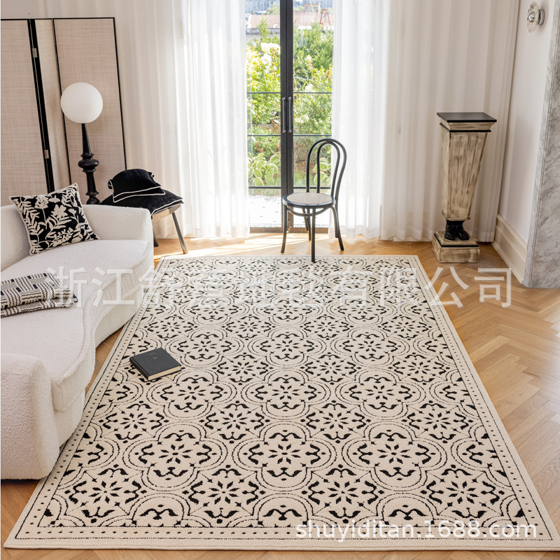 Waterproof Anti-Stain Carpet Living Room American Light Luxury High-Level Three-Dimensional Relief Erasable No-Wash No-care Bedroom Floor Mat