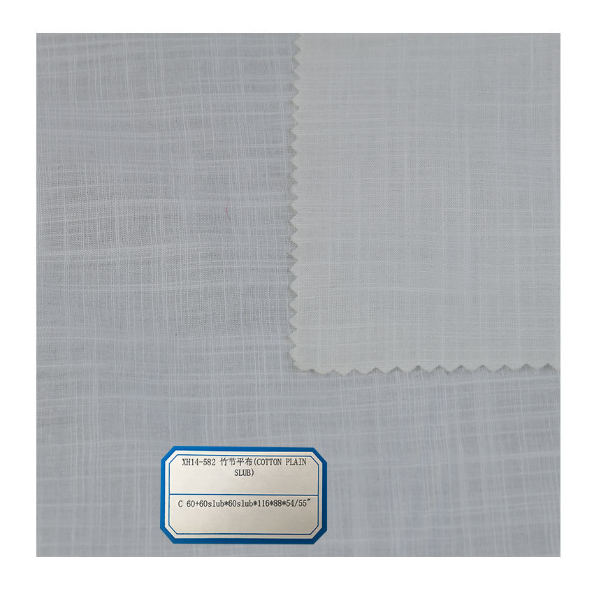 Wholesale Cotton slub plain cloth 100%Cotton spring and summer shirt T-shirt skirt fabric breathable comfortable cool