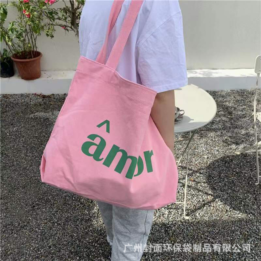 Canvas Bag Student Shoulder Shopping Bag Canvas Bag in stock Blank Promotional Portable Canvas Bag Logo