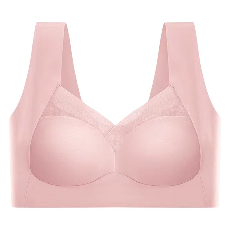 Bra push up seamless wireless sports underwear middle-aged women's beauty back Ice Silk breathable thin vest plus size