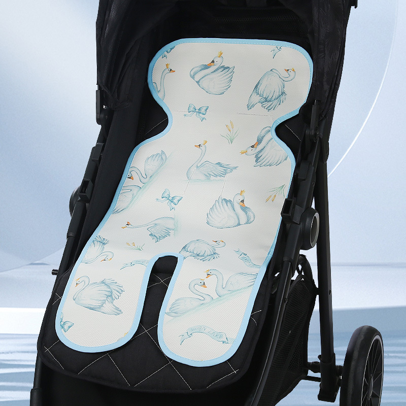 Picture of Baby carriage mat safety seat cool mat summer universal ice silk walking baby artifact baby dining chair cart mat