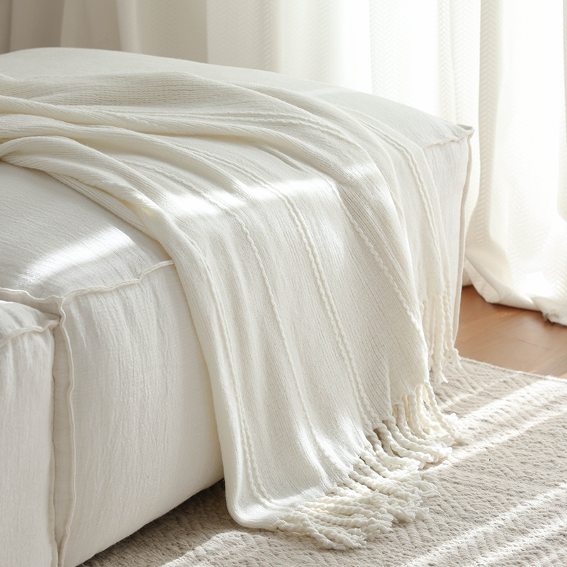 Picture of Solid Color Grass Green Blanket Blanket New Handmade Twist Knitted Wool Sofa Decoration Blanket Soft Dress Nordic Style
