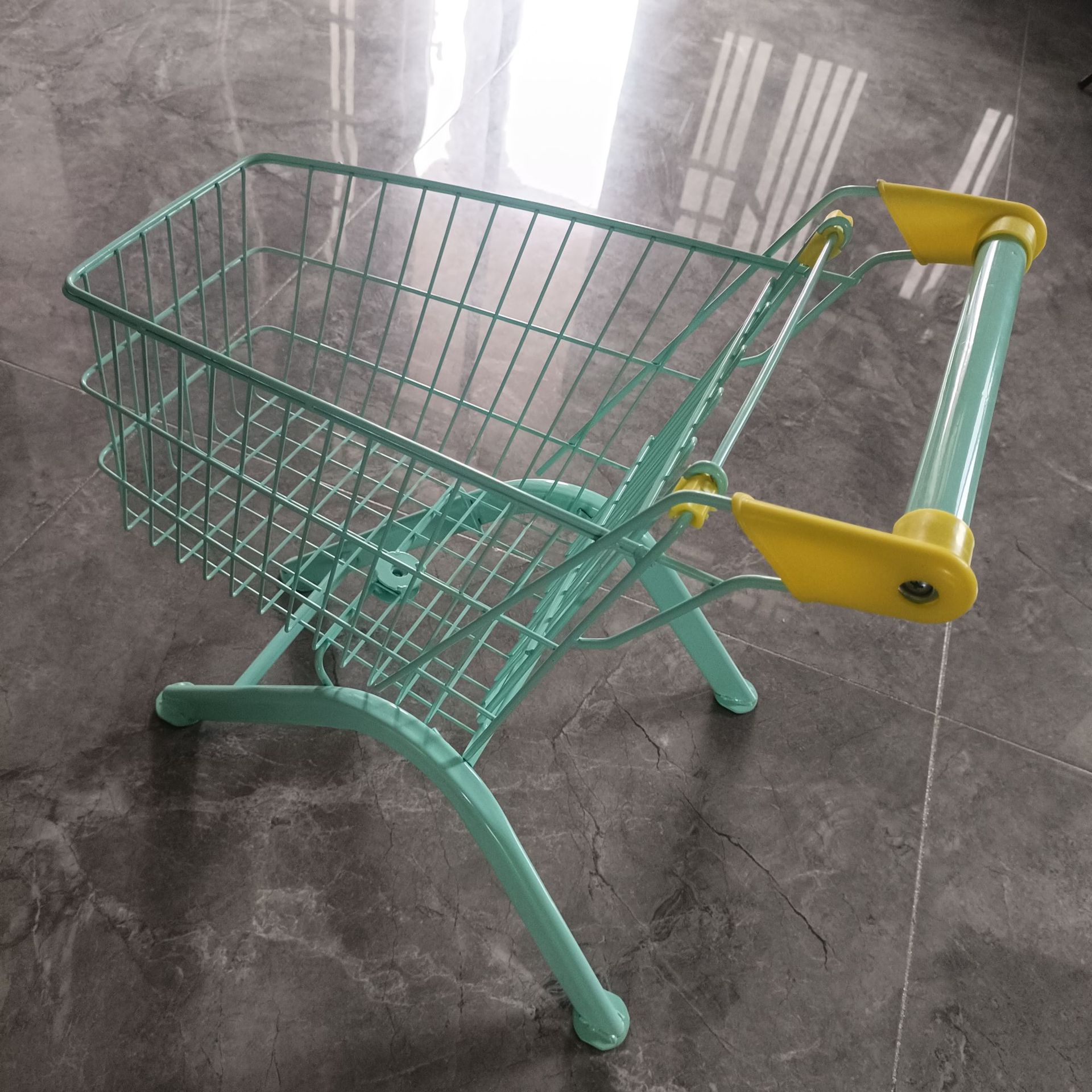 Picture of Children's shopping cart baby toy snack cart supermarket small iron cart play house hand push storage cart can be sent on behalf
