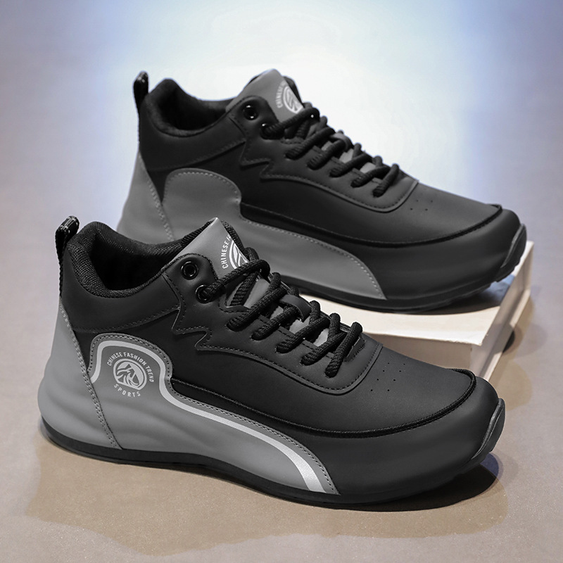Spring and Summer Men's Men's Shoes White Soft-soled sneaker Non-slip Casual Shoes All-match Fashionable Waterproof Leather Running Shoes