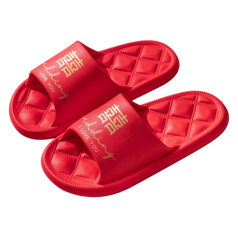 Wedding slippers festive red bridegroom home home indoor wedding slippers for couples in the year of birth 9204