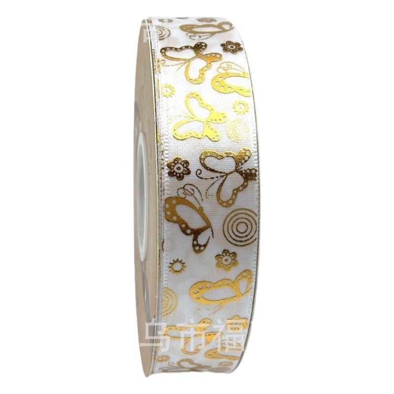 Hot solid gilding butterfly gift box packaging ribbon flower material jewelry accessories baking bar ribbon