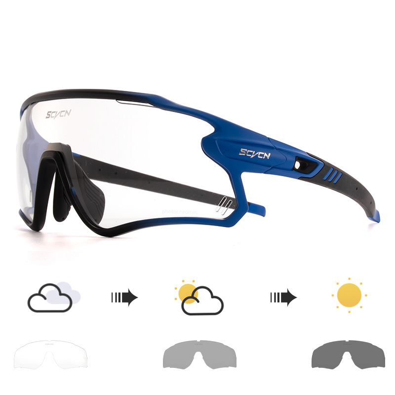scvcn color changing riding glasses mountain road bike outdoor sports goggles running speed skating glasses