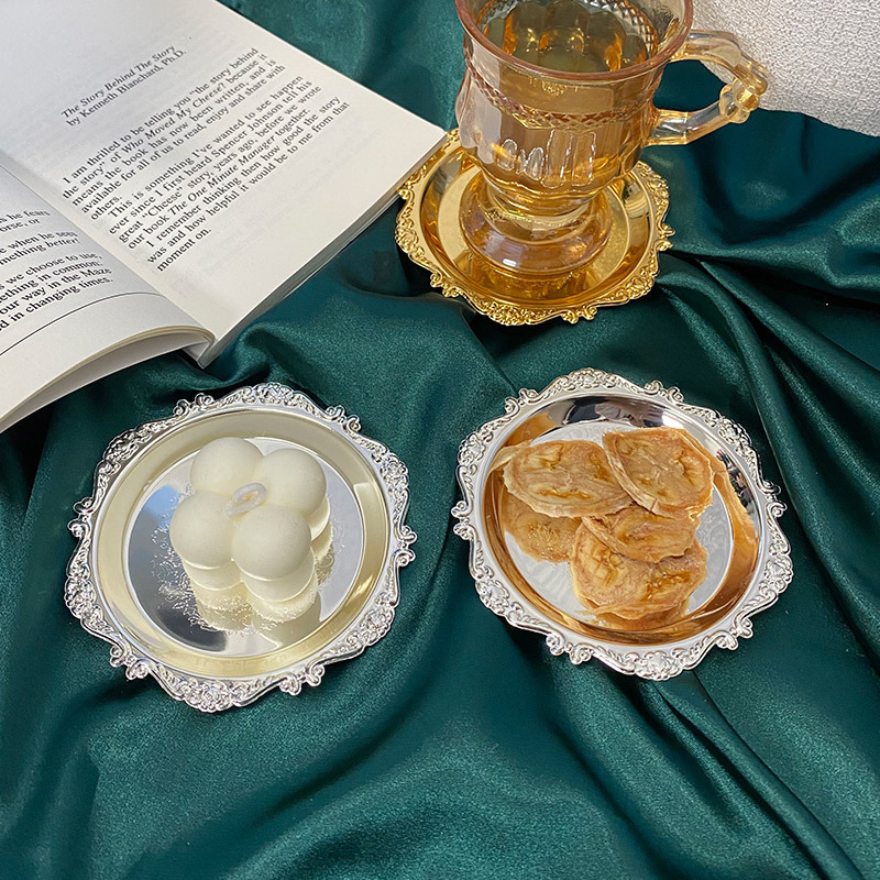 Metal Tray ins Plate Fruit Cake Plate European Wedding Hotel Gift Jewelry Photo Plate Candy Plate