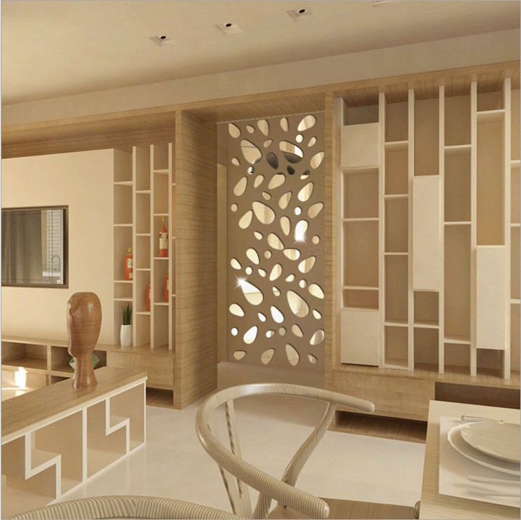 Picture of AliExpress Amazon wish hot sale 3D stereo mirror wall sticker cobblestone wall sticker Oval DIY creative