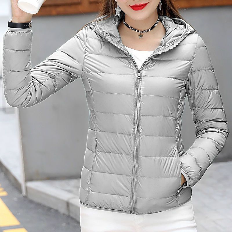 Picture of New Hooded Down Cotton-padded Jacket Women's Short plus size Thickened Warm Clothes Korean Style Simple Casual Fashionable Lightweight Jacket