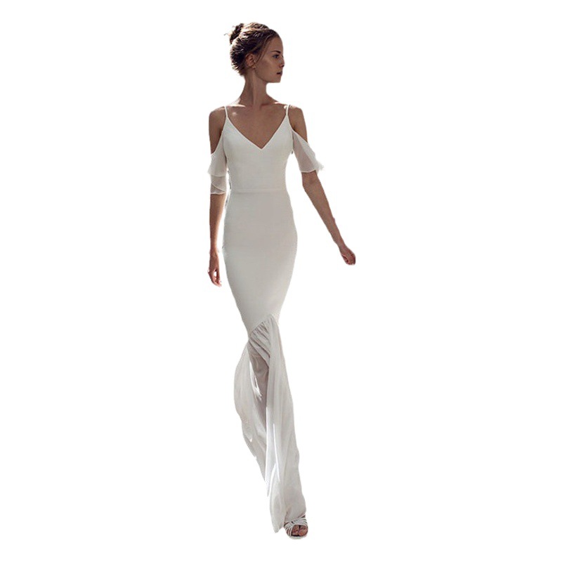 European and American Hot Selling Noble Elegant Long Slim Party Dress Dress Strap Backless Seaside Holiday Beach Dress