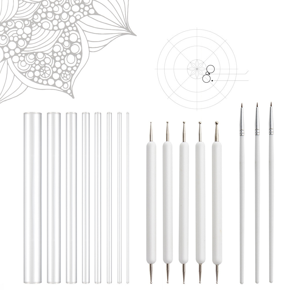 Mandala tool 16 pieces of suit acrylic transparent stick dot dot embellishment stick Gouline graffiti drill pen