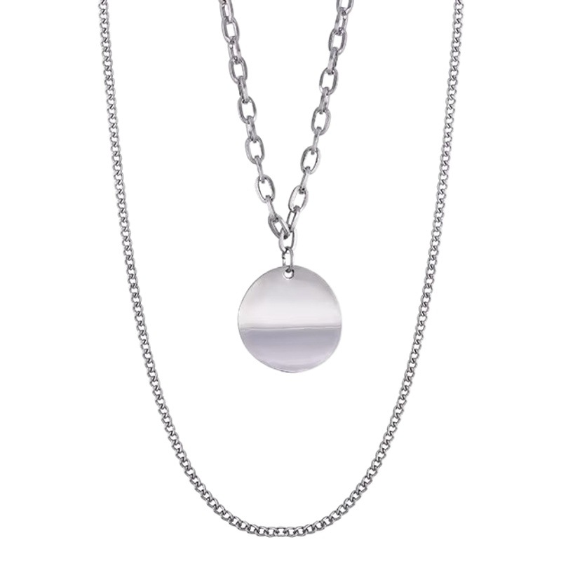 Punk Collarbone Chain Disco Necklace for Women Trendy Internet Celebrity Hong Kong Style Street Fashion European and American Men Cool Ins Hip-Hop Choker Accessories