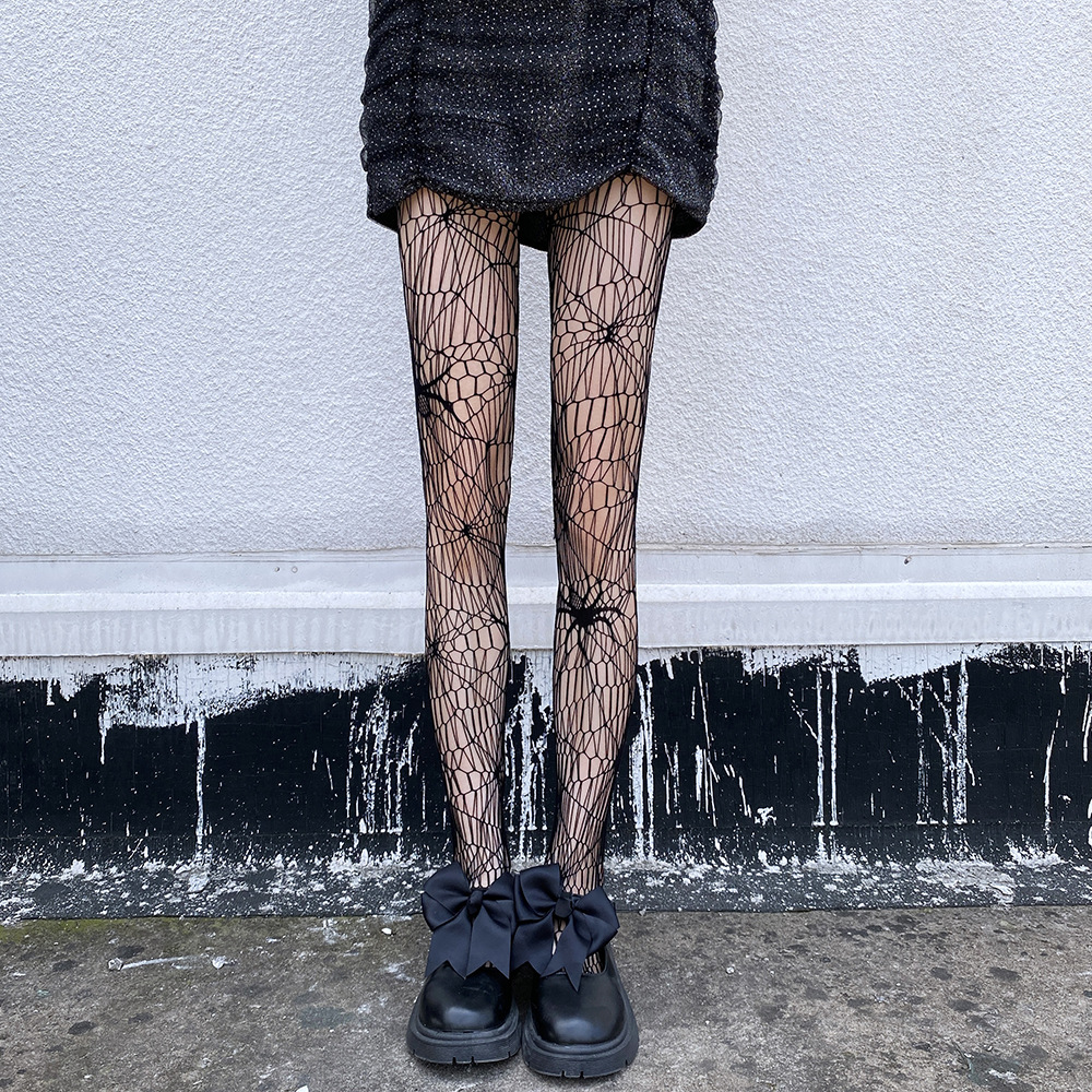 JK socks dark style fishing net line Net red black stockings thin base socks hollow jacquard stockings stockings women