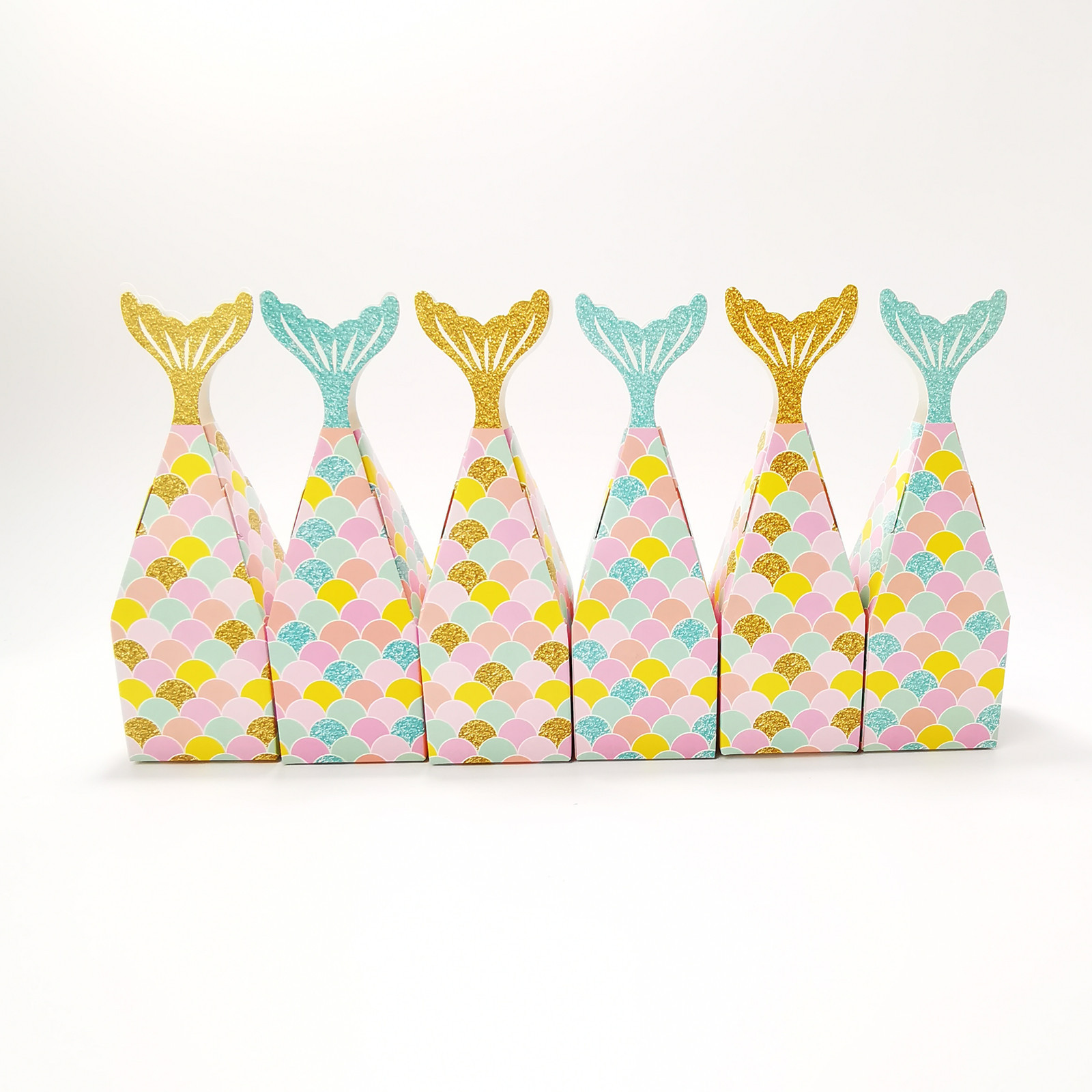 Picture of Wedding Fishtail Candy Box Wedding Return Gift Kidsren's Birthday Party Mermaid Gift Packaging Box Gift Box