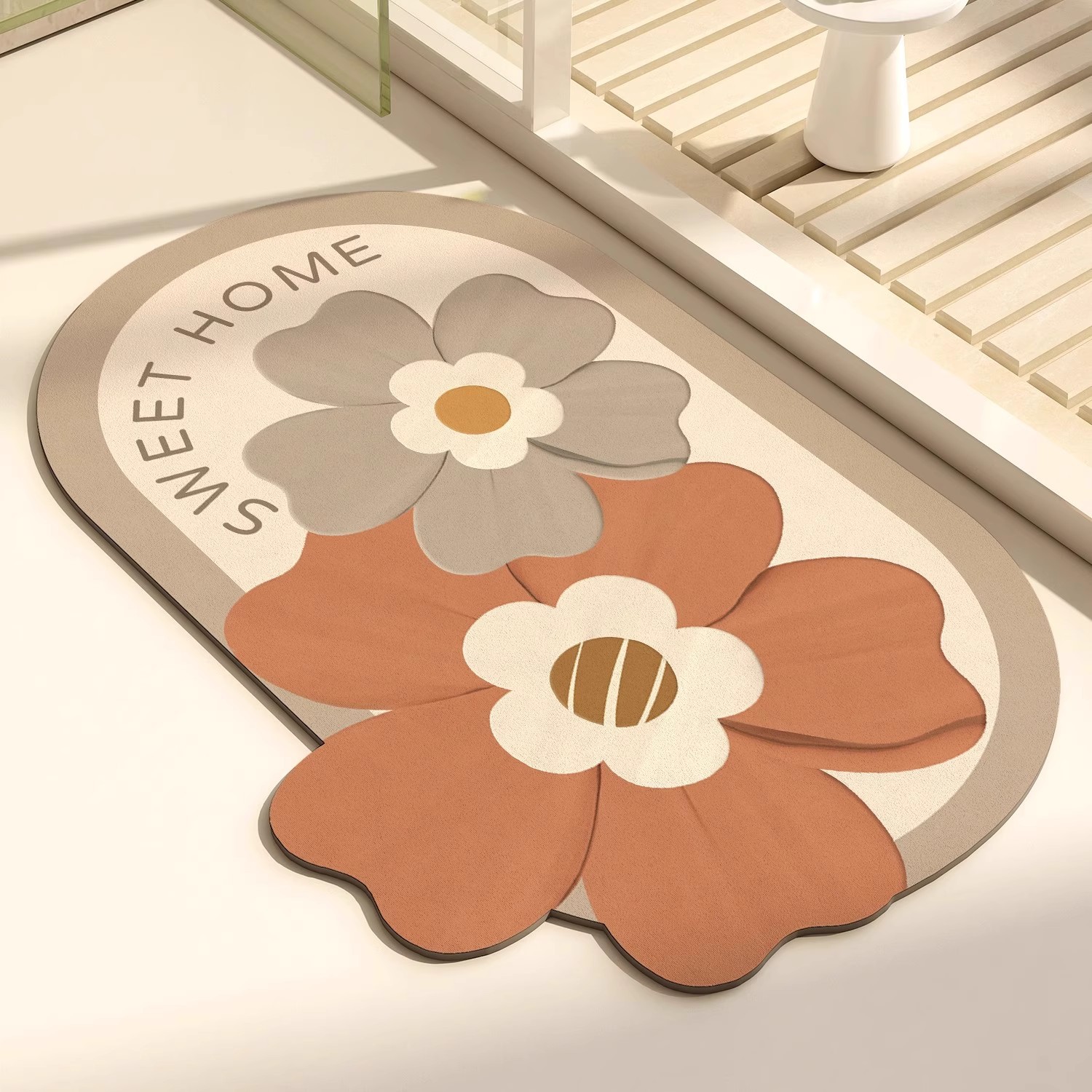 Diatom Mud Absorbent Mat Bathroom Floor Mat Bathroom Toilet Toilet Door Non-slip Foot Mat Entrance Door Mat Carpet