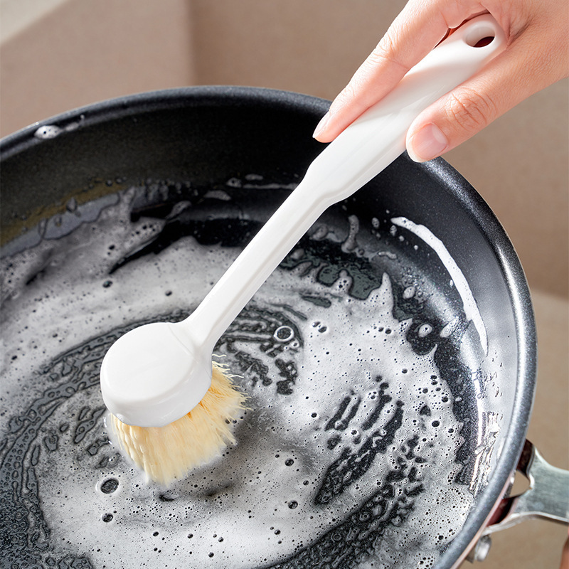 Japanese Style Pot Brush Not Hurt Pot Kitchen Household Nylon Cleaning Artifact Decontamination Long Handle Wash Pot Non-Oiled Dishwashing Brush