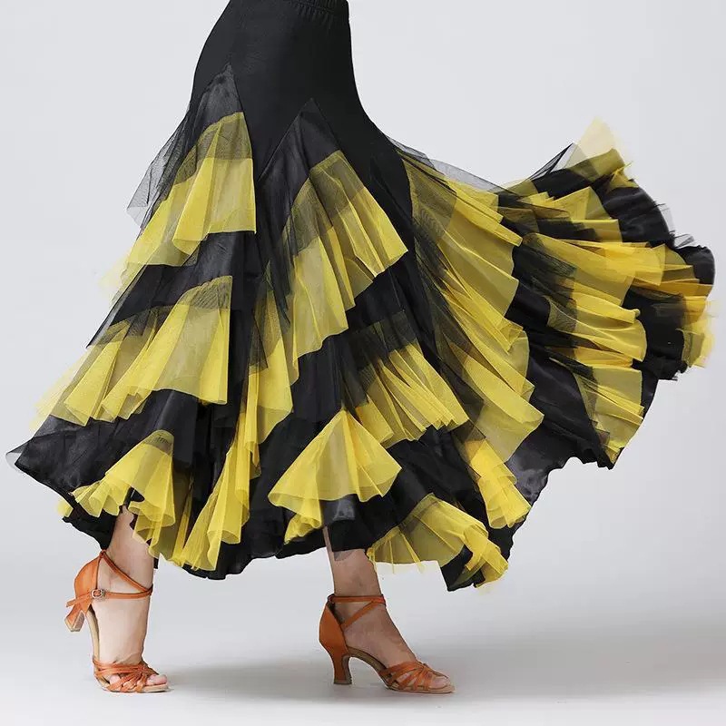 New modern dance skirts, long skirts, waltz skirts, ballroom dance practice skirts, midi skirts, performance competition uniforms
