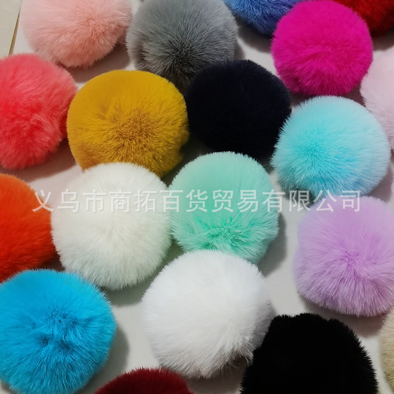 in stock direct selling 4cm small rabbit fur ball artificial fur ball white imitation rabbit fur ball jewelry hat children's clothing accessories