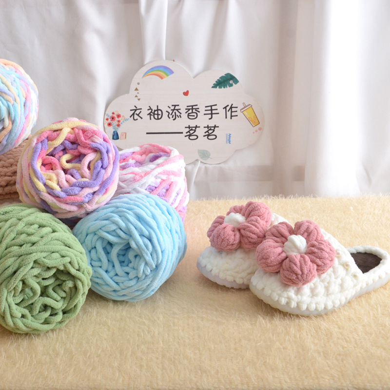 Ice Line Bear Scarf Thick Wool Hand-Knitted DIY Wool Cushion Slipper Line Thick Line New Style Non-Shedding
