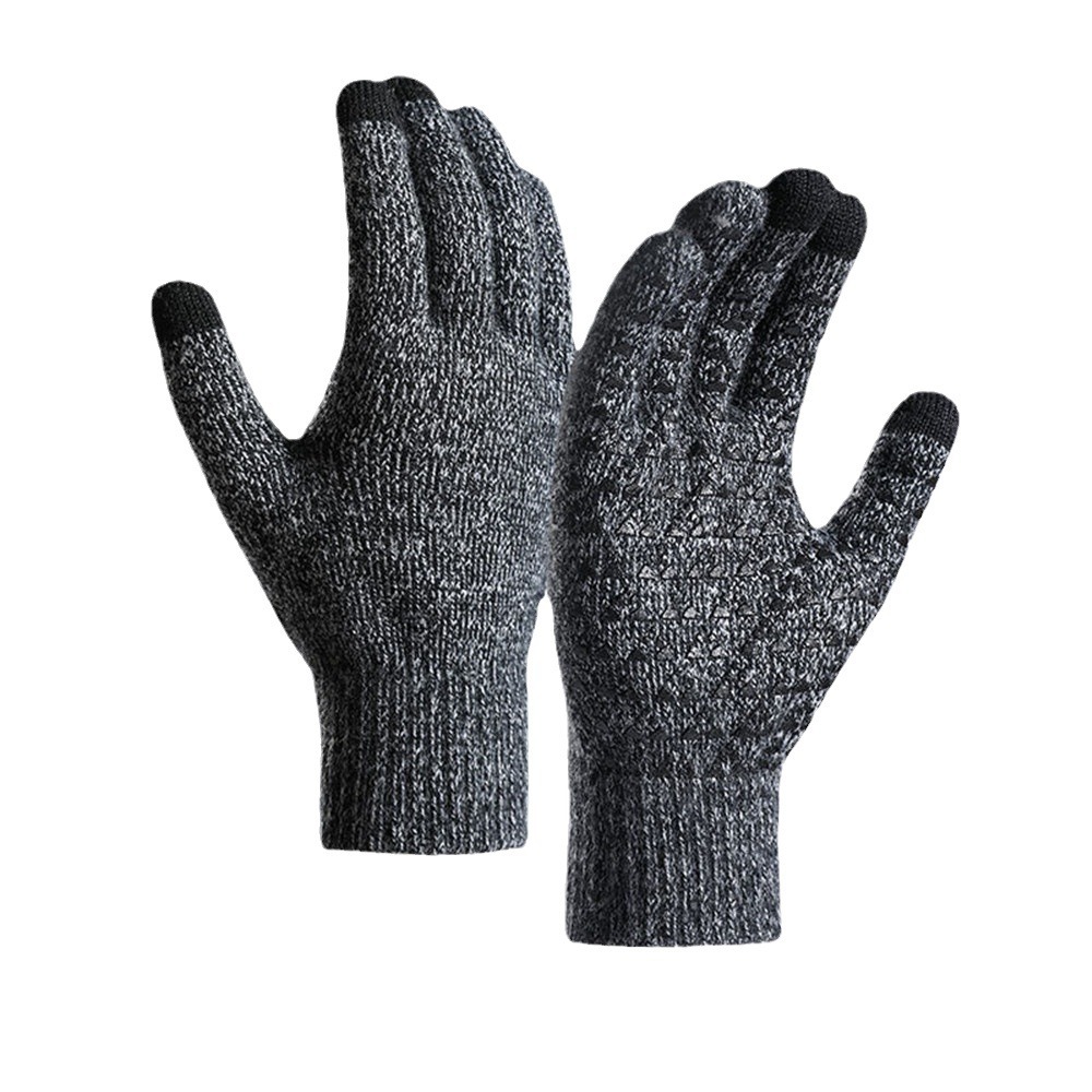 Picture of Knitted Gloves Autumn fleece-lined Thickened Touch Screen Knitted Riding Cold-proof Non-slip Offset Printing Winter Warm Gloves