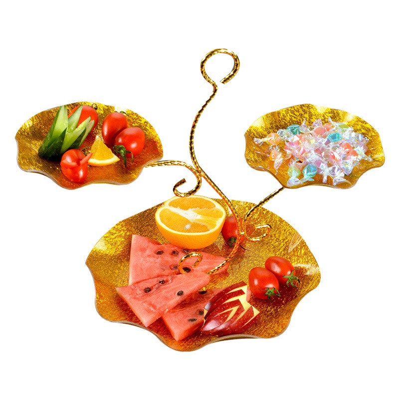 Three-layer Fruit Plate Household Acrylic Two-layer Fruit Plate ktv Plastic Multi-layer Bar Creative Double-layer Candy Plate Rack