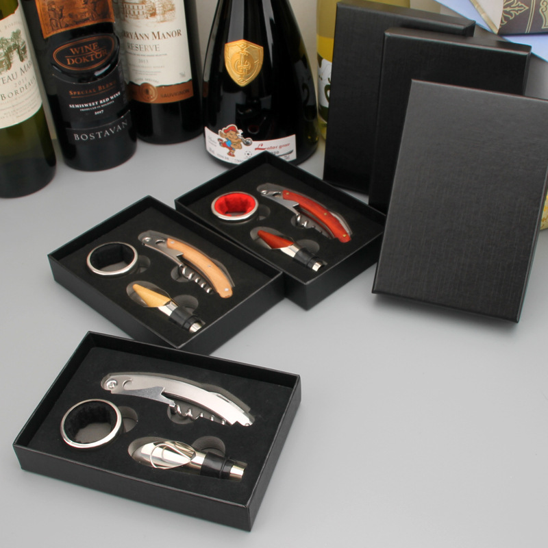 Picture of Bottle Opener Three-Piece Set Wine Tools Combination Cartons Pour Stop Drip Ring Bar Wine Tools Daily Gifts New