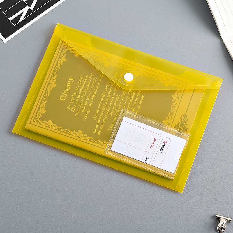 Picture of Source factory wholesale A4 plastic PP file bag transparent A5 snap bag advertising folder security deposit bag custom