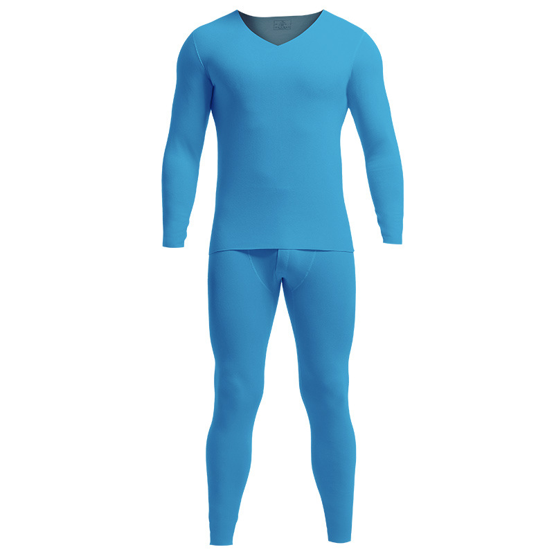 Picture of Men's Autumn Clothes and Pants suit fleece-lined Thickened Bottoming Shirt Slim-fit Seamless Cold-proof Thermal Underwear for Boys in Autumn and Winter