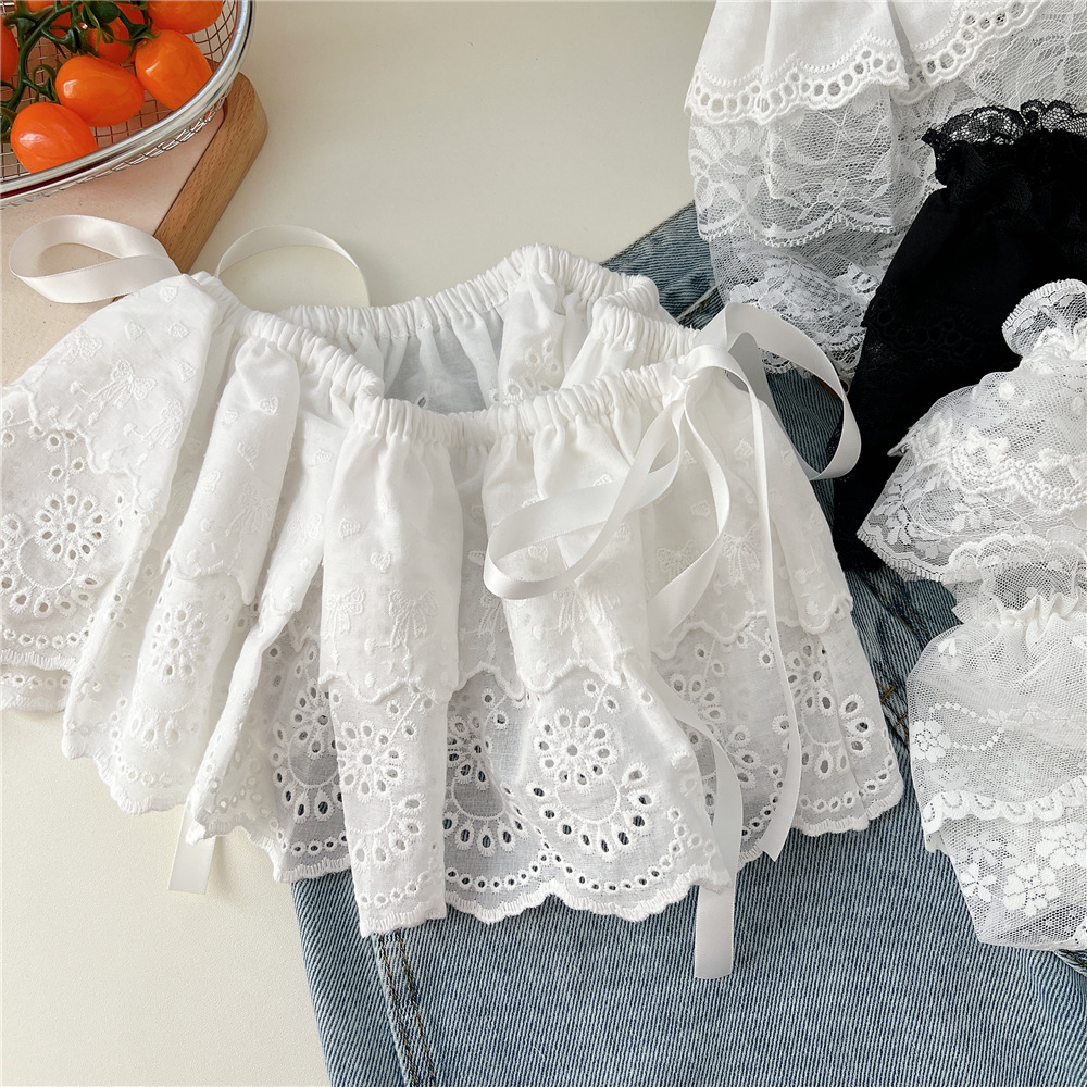 Picture of Clothing Store South Korea Dongdaemun Korean Style White Flower Ballet Style Lace Mesh Fart Curtain Women's Spring and Autumn Skirt