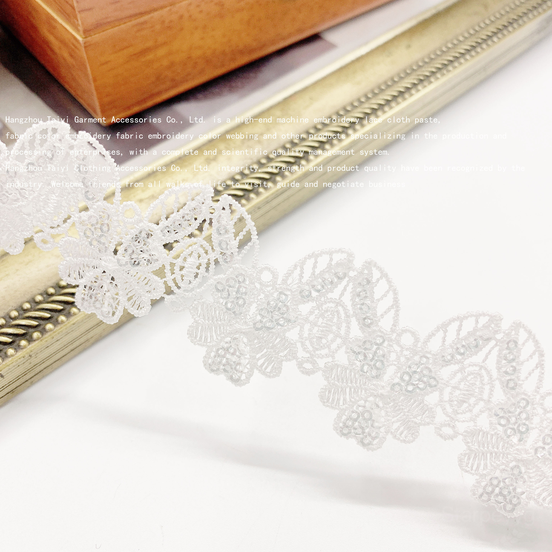 Polyester barcode home soft ornaments wave in stock wholesale embroidered lace clothing accessories water soluble beads lace
