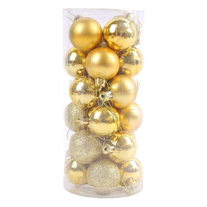 Creative Hot Style 24 Barrels of Christmas Balls Decorative Balls Christmas Gifts Plastic Pp Matte Ball Decorations Wholesale