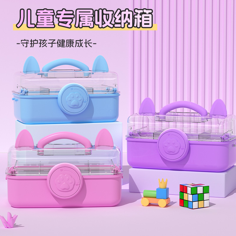 Original three-layer personalized storage box storage box multifunctional storage box sundries organizing basket goo card fire paint storage