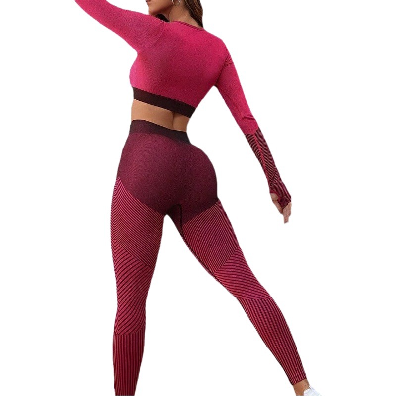 European and American Cross-border Autumn and Winter Explosions Seamless Fitness Leisure Sports Tight-fitting Quick-drying Sexy High Elastic Yoga suit Women