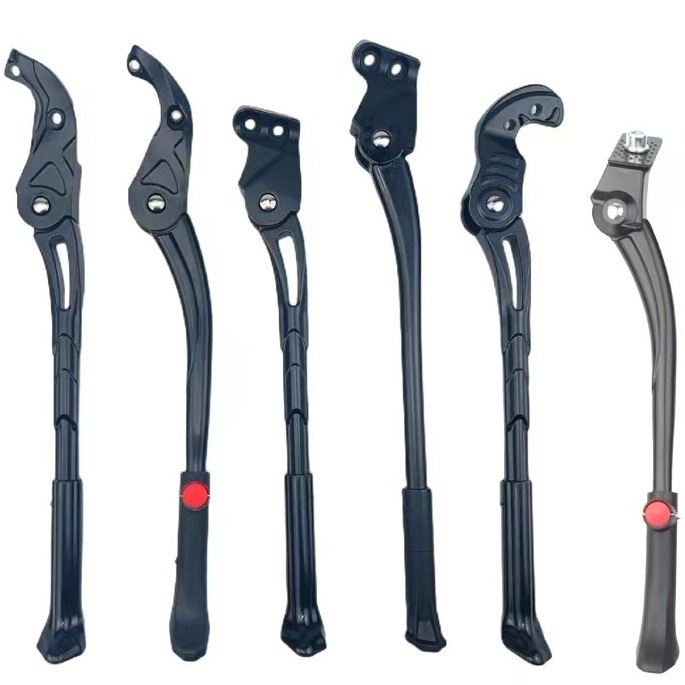 Huansen Mountain Bike Aluminum Alloy Single Foot Support Adjustable Length Short 2-Hole Side Support Single Car Support