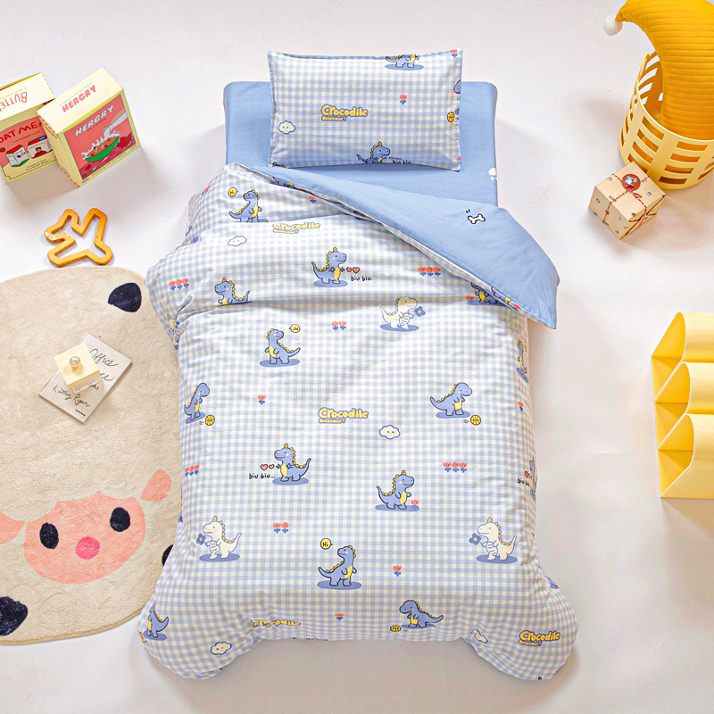 Picture of Kindergarten Quilt Three-Piece Set Baby Nap Quilt Children's Cotton Six-Piece Set Removable and Washable Cartoon Quilt for Summer