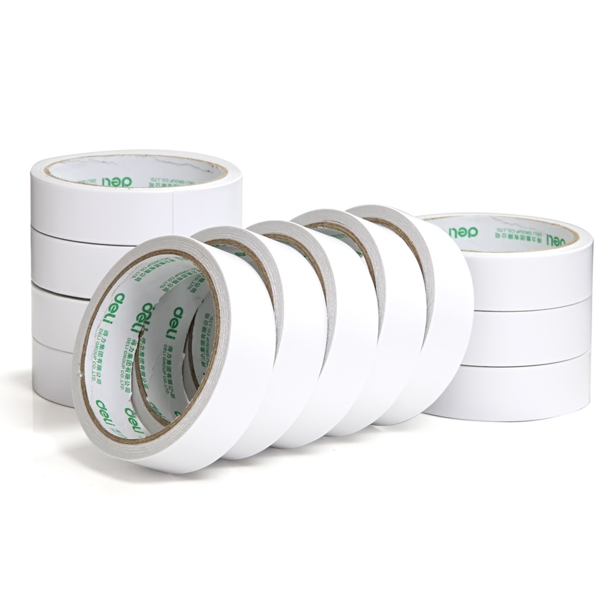 Deli 30403 cotton paper double-sided tape 24mm * 10y * 80um (white)(12 rolls/bag) handmade stationery