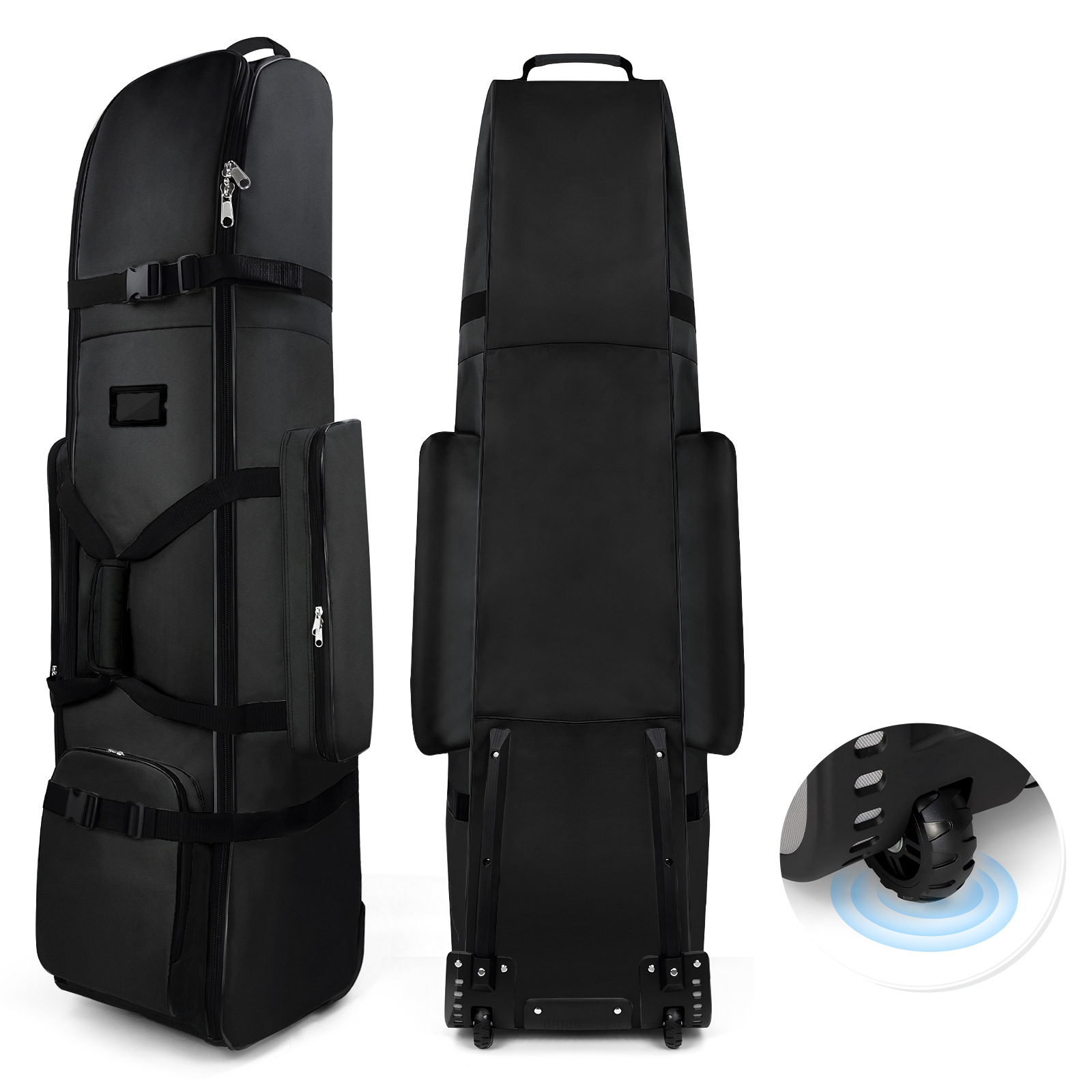 Golf Air Bag Travel Checked Luggage Bag Portable Foldable Ball Bag with Pulley Cart Bag
