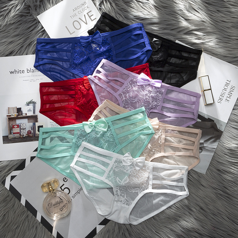 Picture of Youtao sexy lace underwear women's low waist hollow-out temptation hip lifting breathable mesh seamless women's briefs