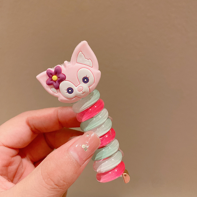 Picture of Children's coil telephone line hair band female high ponytail does not hurt hair hair rope high elastic durable rubber band Braid artifact