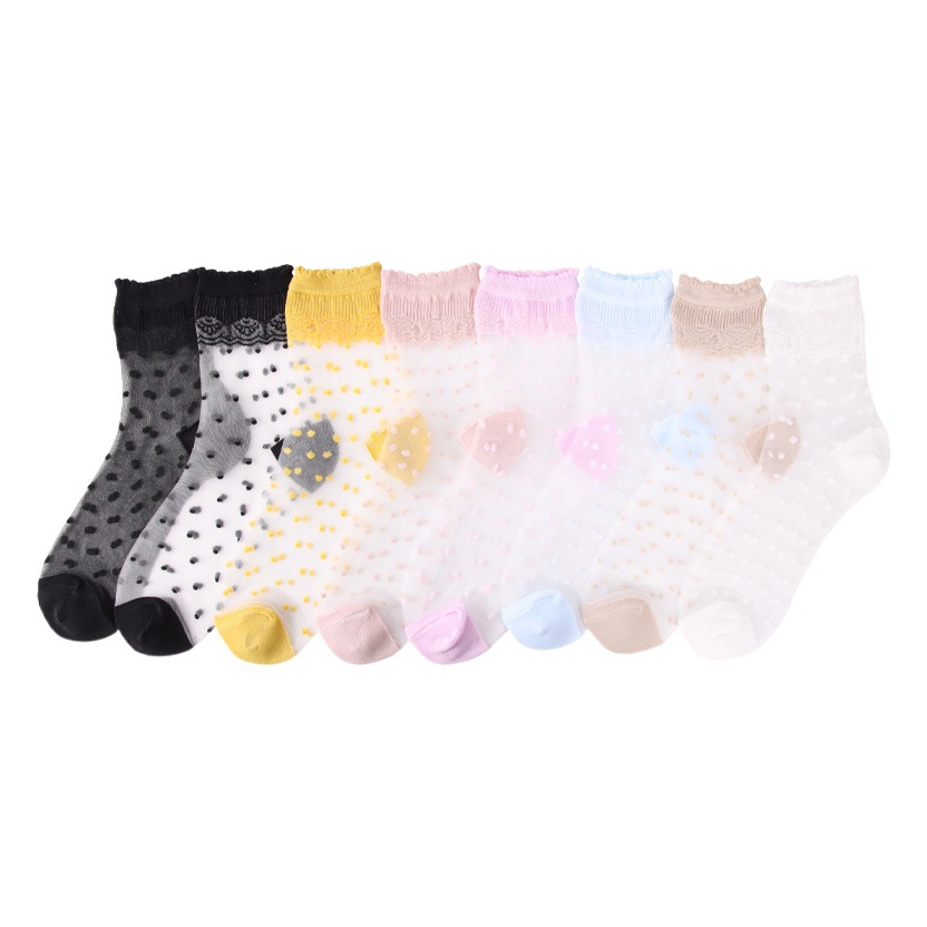 Socks for Women, Spring and Summer Women's Stockings, Summer Thin Women's Lace Socks, Women's Popular Crystal Stockings